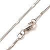 2mm Rack Plating Brass Twisted Chain Necklaces for Women Men MAK-L044-61P-2