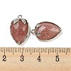 Natural Strawberry Quartz Faceted Pendants X-G-M431-06P-06-3