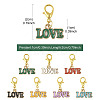 8Pcs 8 Colors Alloy Enamel Pendant Decorations HJEW-FS00084-3