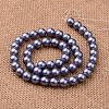 Polished Round Grade A Shell Pearl Bead Strands BSHE-M027-8mm-02-2