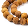 Natural Wood Beads Strand X-WOOD-F006-01-8mm-4
