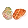 Baking Paint and Golden Metal Enlaced Glass Beads DGLA-T004-21M-2
