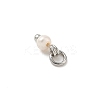 Natural Cultured Freshwater Pearl Rondelle Charms PALLOY-JF04393-01-4