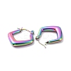 Ion Plating(IP) Rainbow Color 304 Stainless Steel Rhombus Hoop Earrings for Women EJEW-G293-21M-2