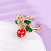 Brass Micro Pave Cubic Zirconia Open Cuff Rings for Women RJEW-U057-16G-3