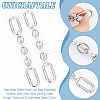 2Pcs 304 Stainless Steel Oval Link Bag Extender Chains AJEW-UN0001-74-5