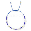 Glass Seed Bead & Plastic Imitation Pearl Beads Braided Bracelets for Women JS2905-5-1