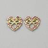 Heart with Bowknot Alloy Glass Cabochons MRMJ-WH0202-012B-G-1