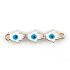 Alloy Evil Eye Enamel Connector Charms X1-FIND-TAC0016-24A-1