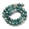 Electroplated Natural Agate Beads Strands G-B191-A07-10mm-09-4