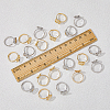 HOBBIESAY 20Pcs 2 Colors Adjustable Brass Sieve Ring Settings KK-HY0003-21-3