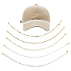 5Pcs Brass Paperclip Chains and Imitated Pearl Acrylic Beads Baseball Cap Chain HJEW-YW00097-1