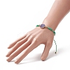5Pcs 5 Color Dyed Natural Drusy Agate Flat Round Link Bracelets Set BJEW-JB09275-3