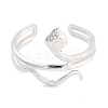 Non-Tarnish 304 Stainless Steel Snake Open Cuff Rings for Women RJEW-K273-09P-2