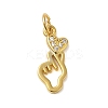 Rack Plating Brass & Clear Cubic Zirconia Pendants KK-S372-11G-1