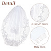 Nylon Mesh Bridal Veils with Hair Comb AJEW-WH0258-993-3