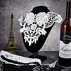 6Pcs 6 Style Milk Silk Embroidered Floral Lace Collar DIY-GF0005-42-5