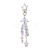 Flower Glass & Plastic Pearl & Alloy Pendant Decorations HJEW-JM03435-1