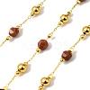 Handmade Goldstone Faceted Round Beaded Chains CHC-F021-01G-05-1