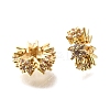 Brass Micro Pave Cubic Zirconia Rondelle European Beads KK-L230-12G-1
