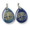 Dyed Natural Lapis Lazuli Teardrop Pendants G-Q175-01D-1