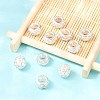 Polymer Clay Rhinestone European Large Hole Beads with Silver Color Plated Brass Cores FPDL-R002-15-5