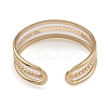 Ion Plating(IP) 304 Stainless Steel Triple Line Open Cuff Rings for Women RJEW-G285-73G-3