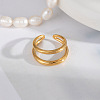 Double-layer Stainless Steel Cuff Rings for Women EP7559-1-1