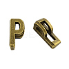 Tibetan Style Alloy Letter Slide Charms TIBEB-Q055-16AB-NR-1