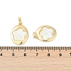 Brass Pave Natural White Shell Pendants KK-R213-02G-01-3