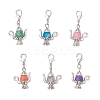 Teapot Natural Weathered Agate & Tibetan Style Alloy Pendant Decorations HJEW-JM03543-03-S-1