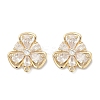 Brass Micro Pave Cubic Zirconia Stud Earring Findings LS-KK-Z094-09G-2