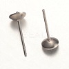 316 Surgical Stainless Steel Stud Earring Settings STAS-K098-05-5mm-P-2