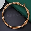 Alloy Wrap Round Snake Chain 3-Strand Choker Necklaces for Women Men NJEW-C090-02G-1