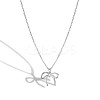 Bowknot 925 Sterling Silver Pendant Cable Chain Necklaces for Women FS-WG65D1C-01-4
