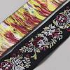 10 Yards Polyester Flower Jacquard Ribbons OCOR-WH20004-02-1