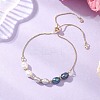 Natural Cultured Freshwater Pearl Beads Slider Bracelets BJEW-JB13409-1