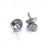 201 Stainless Steel Cup Pearl Peg Bails Pin Pendants STAS-O107-17P-1