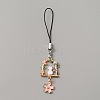 Alloy Enamel Arch with Cat & Sakura Phone Charm Mobile Straps HJEW-WH0007-25B-1