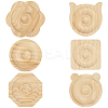 6Pcs 6 Styles Beech Wooden Jewelry Bracelet Finger Ring Diplay Holder Tray ODIS-BBC0001-03B-6