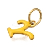 Ion Plating(IP) 304 Stainless Steel Enamel Alphabet Charms STAS-F308-02G-Y-2