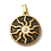 Retro PVD Vacuum Plating 304 Stainless Steel Enamel Pendants STAS-L081-042AG-1