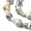 Natural Green Line Jasper 3-Hole Guru Bead Strands G-K149-41-3