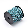 Glass Faceted Rondelle Beads Decorative Chains for Necklaces Bracelets Making CHC-L022-6mm-17-2