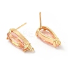 K9 Glass Stud Earring Teardrop Findings X-KK-E071-25KCG-02-2