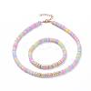 Heishi Beads Stretch Bracelets & Necklaces Sets SJEW-JS01103-03-1