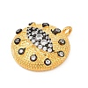 Brass Micro Pave Cubic Zirconia Pendants KK-U058-01G-2