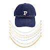 6Pcs Brass & 304 Stainless Steel Link Baseball Cap Chain AJEW-HS00002-1