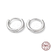Rhodium Plated 925 Sterling Silver Huggie Hoop Earrings EJEW-K258-19A-P-1