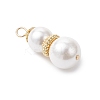 White Round Shell Pearl Pendants PALLOY-JF04378-3